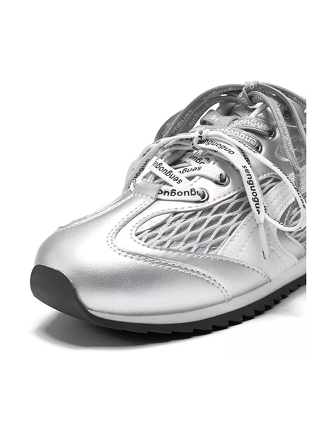 SENGUOGUO | The "Forrest Gump" Mesh Layered Laces Sneaker-Silver - PSYLOS 1, SENGUOGUO | The "Forrest Gump" Mesh Layered Laces Sneaker-Silver, Unisex Shoes, SENGUOGUO, PSYLOS 1